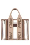 Chloé Chloe Women Two-tone Rubber And Leather Small Woody Shopping Bag In Blushybeige