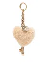 Chloé Two-tone Shearling And Metal Charm In Gold