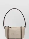 Chloé Logo Embroidered Canvas Shoulder Bag
