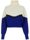 Chloé Pull Large Col Montant Femme Violet Taille S 71% Laine, 29% Cachemire In White