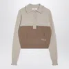 Chloé Two-tone Wool And Cashmere Cable-knit Sweater Women In Gray