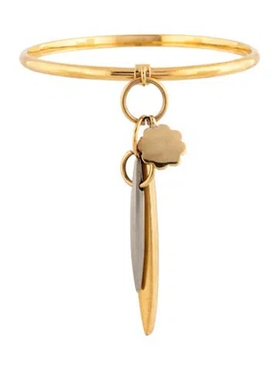 Pre-owned Chloé Two-tone Harlow Charm Bangle Bracelet, 7.5" In Multi