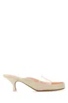 Chloé Womens Chloe Junie Leather And Pvc Heeled Sandals In Neutral