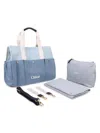 Chloé Logo-embroidery Changing Bag In Blue