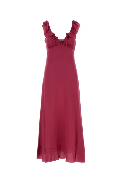 Chloé Chloe Tyrian Purple Crepe Dress In Red