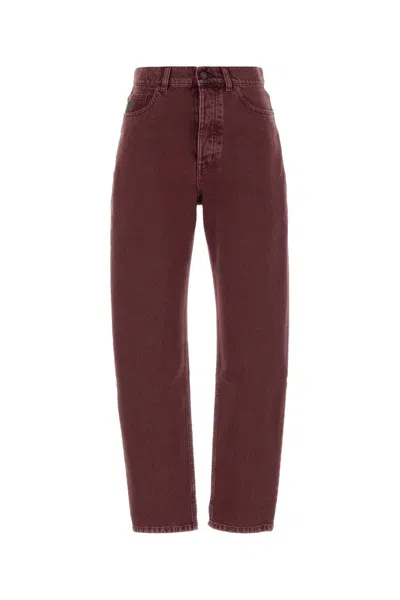 Chloé Tyrian Purple Denim Jeans In Brown