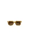 Chloé Ulip Orange Rectangular Sunglasses In Gold
