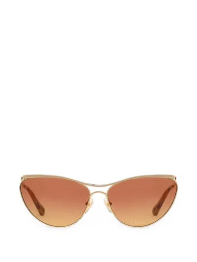 Chloé Uma Cat-eye Frame Sunglasses In Gold