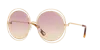 Chloé Logo-engraved Round-frame Sunglasses In Pink Grad