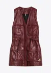 Chloé Oversized Plonge Leather Utility Vest