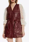 Chloé Oversized Plonge Leather Utility Vest