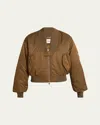 Chloé Short Ribbed Collar Snap Button Jacket In Brown
