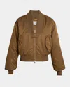 Chloé Short Ribbed Collar Snap Button Jacket In Brown