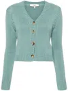 Chloé Knit Cotton-cashmere Cardigan In Blue