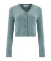 Chloé Knit Cotton-cashmere Cardigan In Green