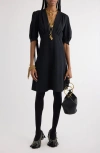 Chloé V-neck Crepe Dress In Black