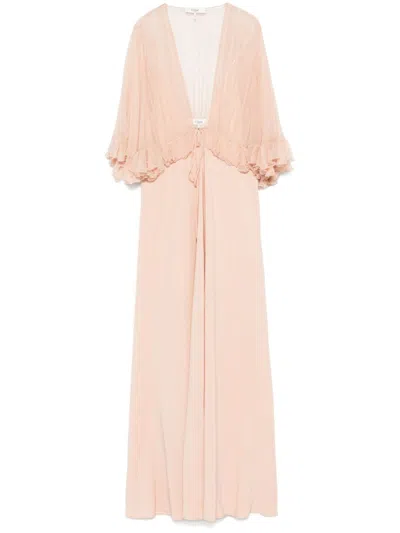 CHLOÉ V-NECK CREPE MAXI DRESS