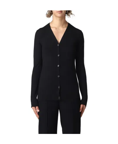 Chloé V-neck Knitted Cardigan In Black