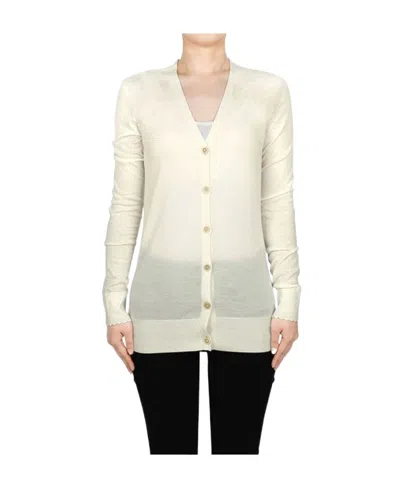 Chloé V-neck Knitted Sweater In White