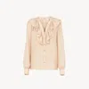 Chloé Silk Shirt With Rouches In Pink