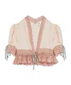 Chloé Lace-trimmed Silk Habotai Crop Top In Nude