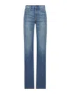 Chloé Wide-leg Denim Jeans With High Waist And Five-pocket Design In Blue