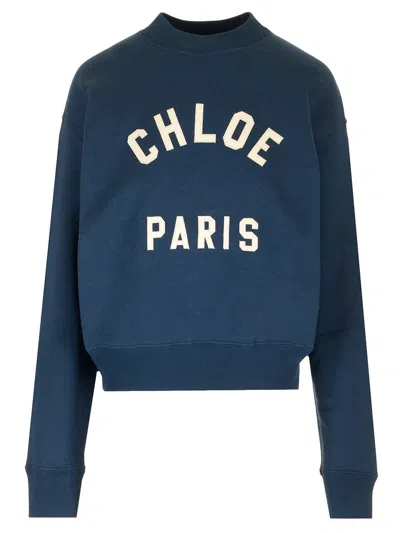 Chloé Varsity-style Sweater Sweatshirts Blue