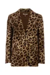 Chloé Tailored Jacket In Leopard-print Velvet Brown Size 8 100% Cotton, Horn Bubalus Bubalis, Farmed, Coo In Wornbrown