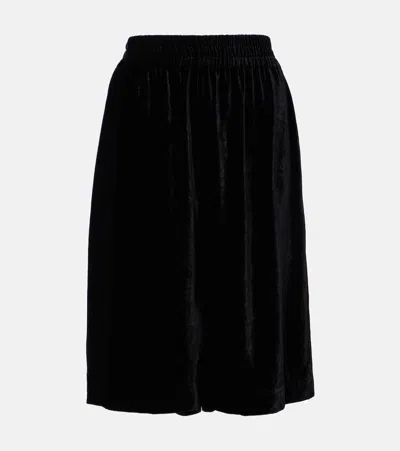 Chloé Velvet Bermuda Shorts In Black