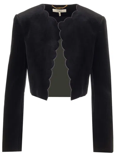 Chloé Velvet Bolero Jacket Jackets Black