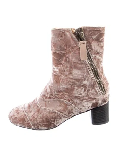 Pre-owned Chloé Velvet Boots In Neutral