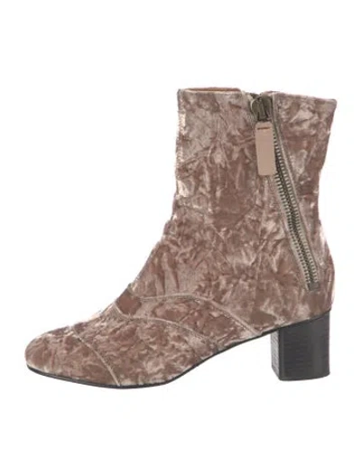Pre-owned Chloé Velvet Boots In Pink