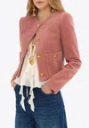 Chloé Cropped Corduroy Jacket Jackets Rose In Pink