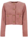 Chloé Cropped Corduroy Jacket Jackets Rose In Pink