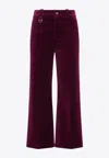 Chloé Velvet Flared Pants In Purple