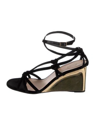 Pre-owned Chloé Velvet Gladiator Sandals W/ Tags In Black