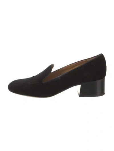 Pre-owned Chloé Velvet Grosgrain Trim Pumps In Black