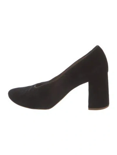 Pre-owned Chloé Velvet Grosgrain Trim Pumps In Black