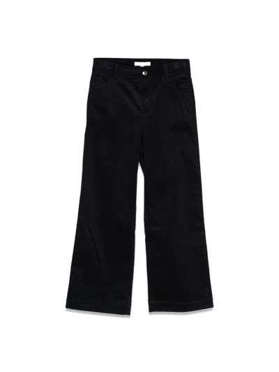Chloé Mini Velvet Trousers For Girls In Black