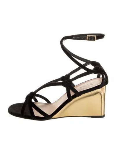Pre-owned Chloé Velvet Sandals In Black