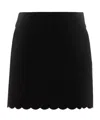 Chloé Velvet Scallop-rimmed Mini Skirt In Black