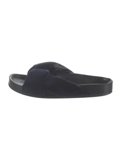 Pre-owned Chloé Velvet Slides In Blue