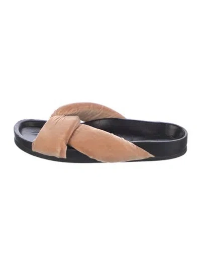 Pre-owned Chloé Velvet Slides In Neutral