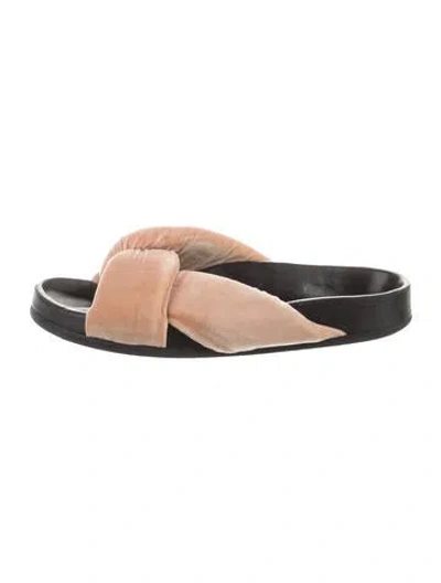 Pre-owned Chloé Velvet Slides In Neutral