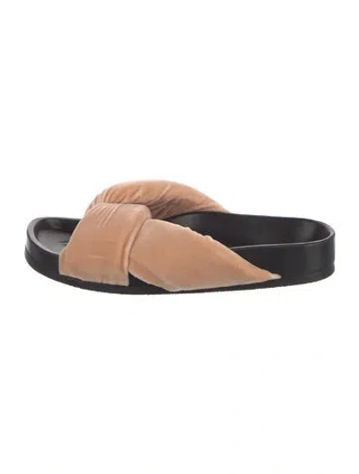 Pre-owned Chloé Velvet Slides In Neutrals