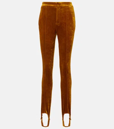 Chloé Velvet Stirrup Pants In Orange