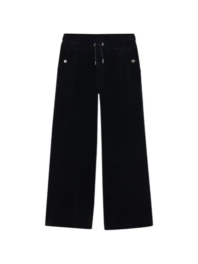 Chloé Kids' Velvet Track Pants In Black