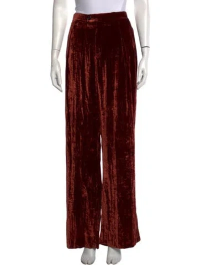 Pre-owned Chloé Velvet Wide Leg Pants In Orange