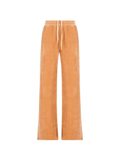 Chloé Velvet-effect Drawstring Trousers In Sand