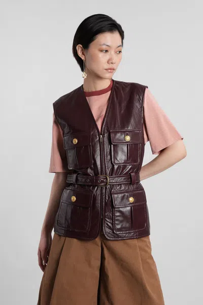 CHLOÉ VEST IN BROWN LEATHER
